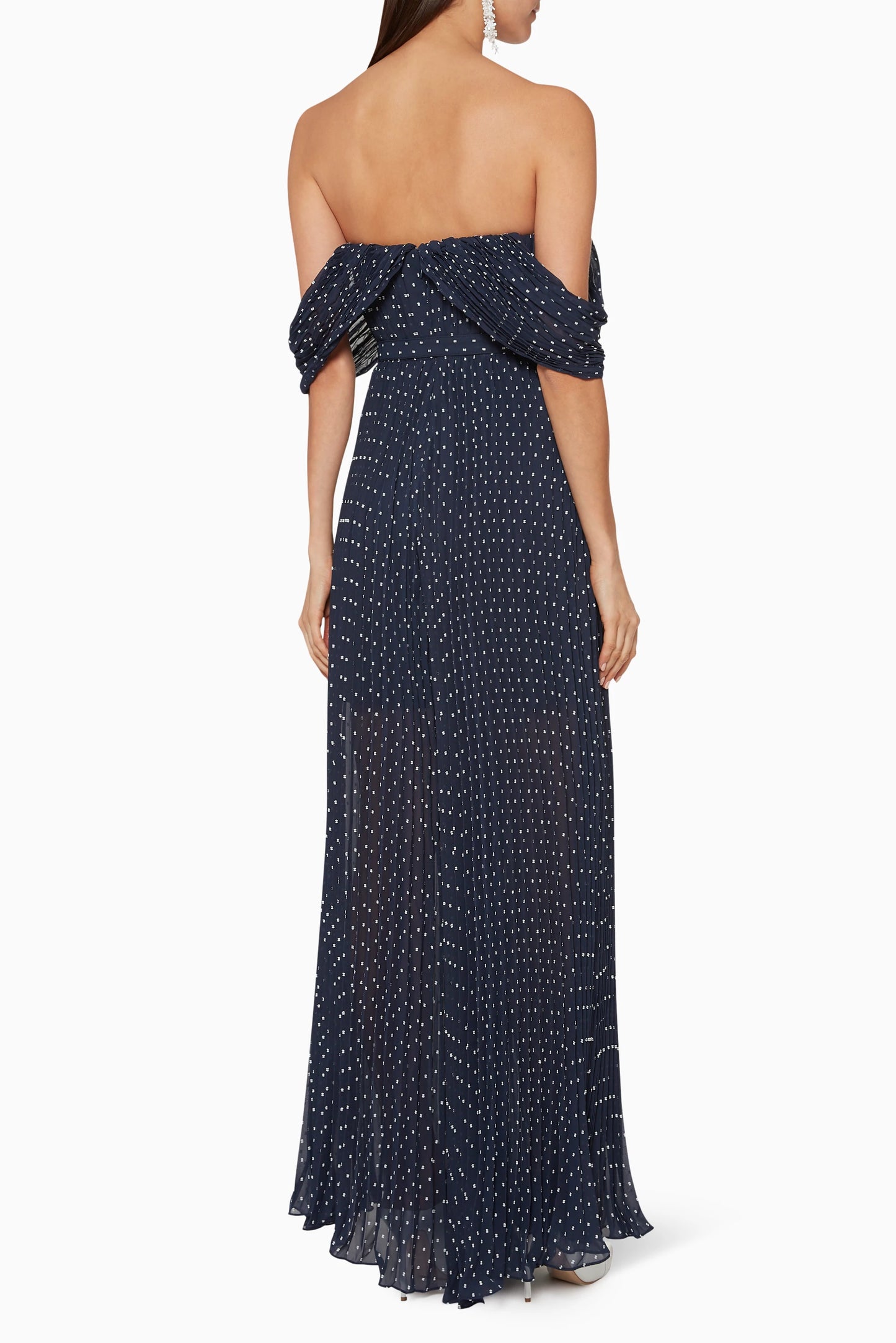 Self-Portrait Pleated Polka Dot Jumpsuit
