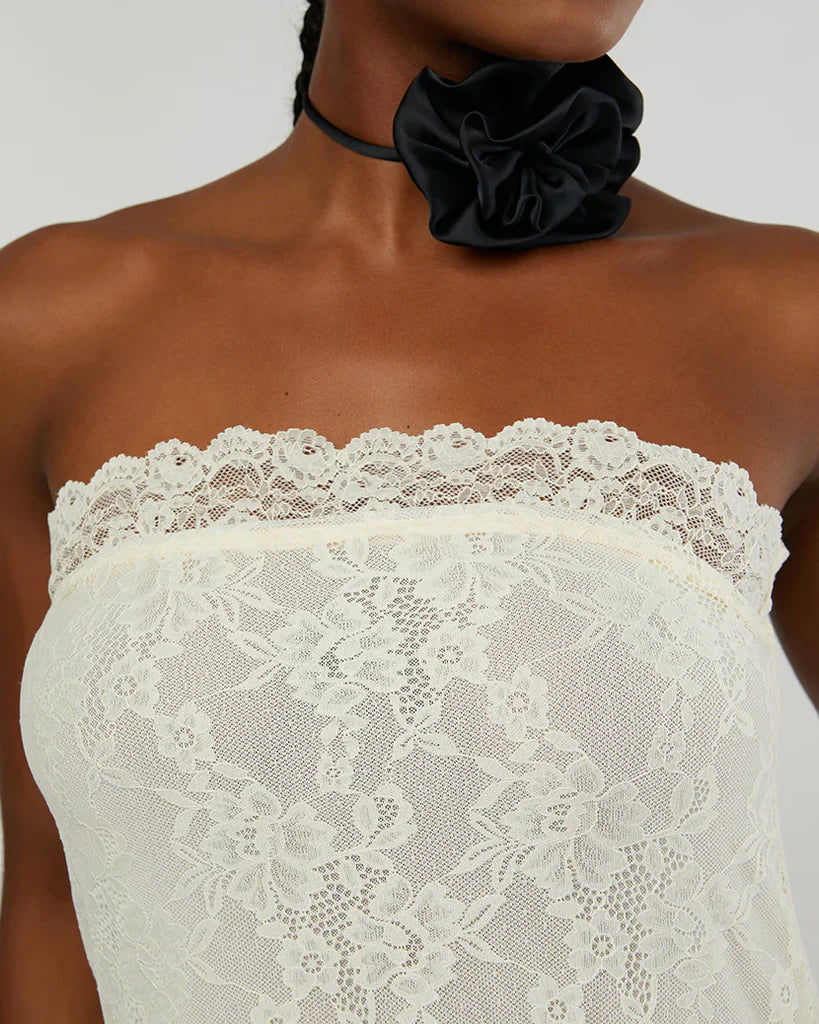WeWoreWhat Strapless Lace Maxi