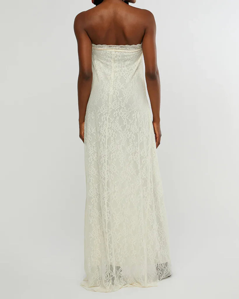WeWoreWhat Strapless Lace Maxi