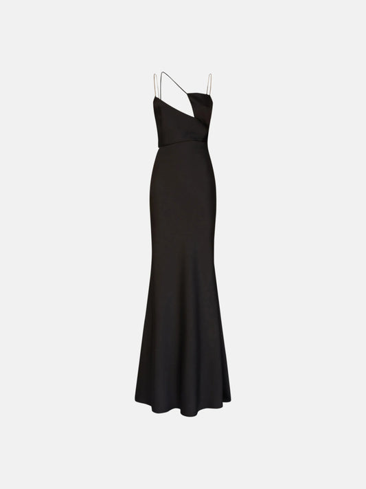 The Attico Melva Asymmetric Neckline Maxi Dress