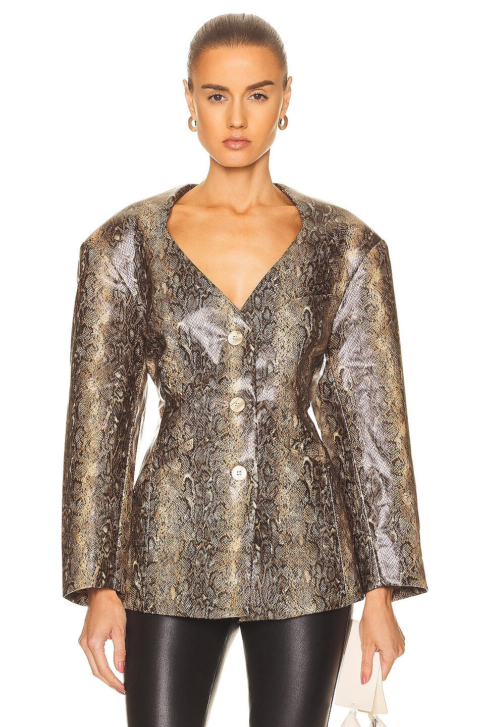 Ganni Faux Snakepint Blazer