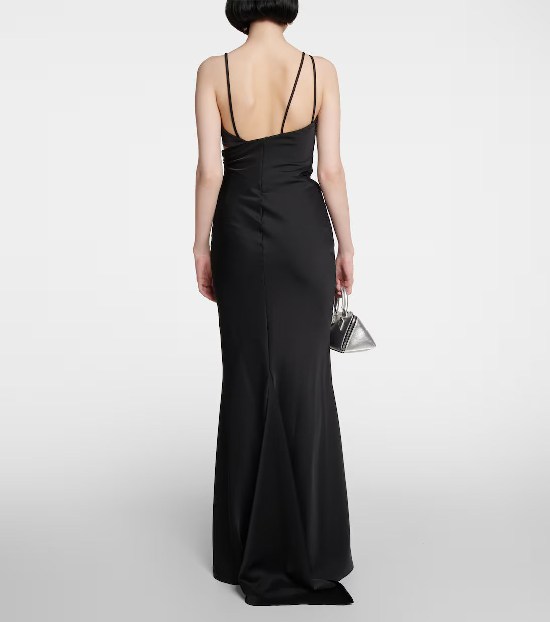 The Attico Melva Asymmetric Neckline Maxi Dress