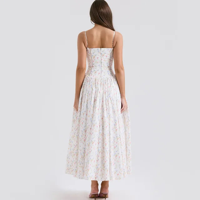 House of CB Ysabella White Posy Print Cotton Maxi Dress